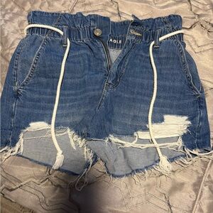 American Eagle Outfitters Women's Blue Ripped Jean Shorts